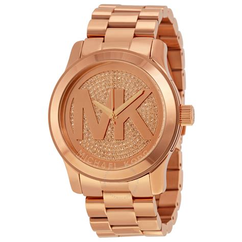 michael kors women's rose gold exchange strap